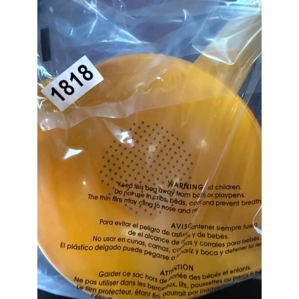 Vintage Tupperware Yellow Handheld Colander Strainer with Handle and Spouts 10in